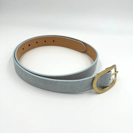 Ceinture en cuir bleu clair