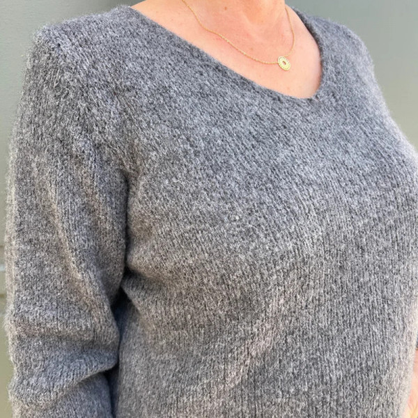 Pull gris en alpaga