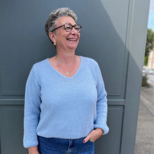 Pull bleu clair en alpaga
