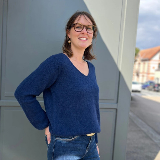 Pull bleu marine en alpaga