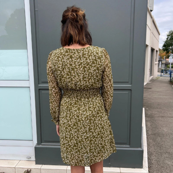 Robe fleurie verte