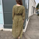 Robe longue fleurie verte