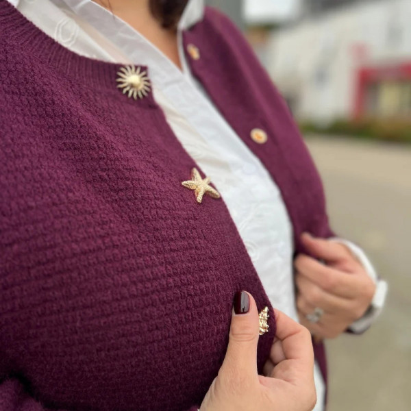 Gilet en mailles bordeaux