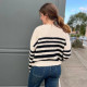 Pull à rayures noires