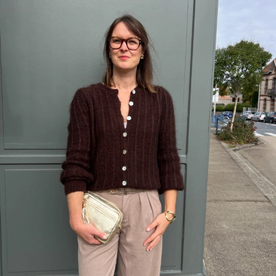 Gilet marron en mohair