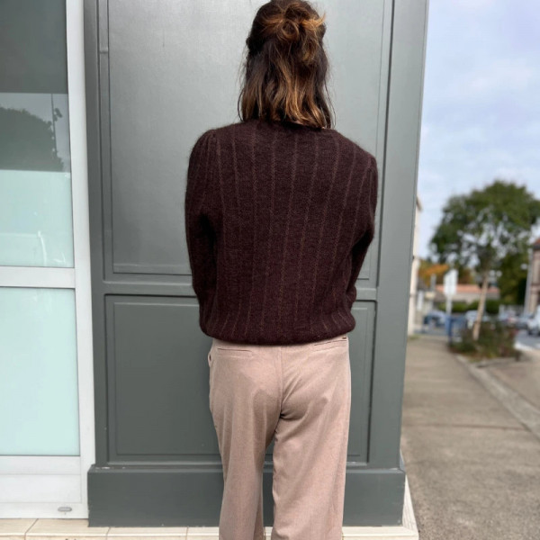 Gilet marron en mohair