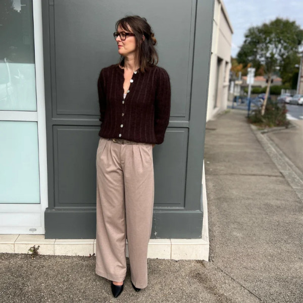 Gilet marron en mohair