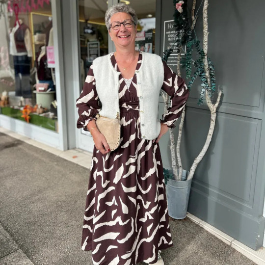 Robe longue fluide marron