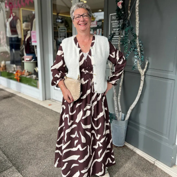 Robe longue fluide marron