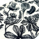 Foulard blanc motif végétal noir