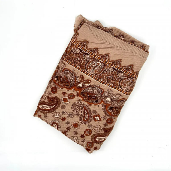 Foulard beige à motifs cachemire