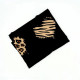 Foulard noir motifs cœur léopard