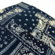 Foulard noir motifs cachemire dorés