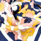 Foulard carré motifs fleurs