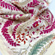 Foulard carré beige motifs fleurs