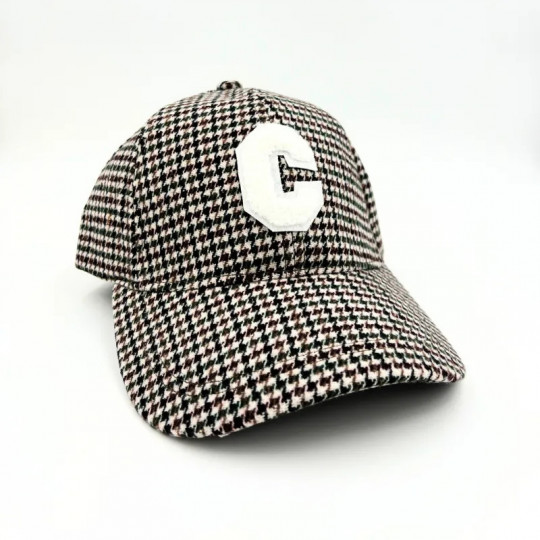 Casquette motifs pied de poule