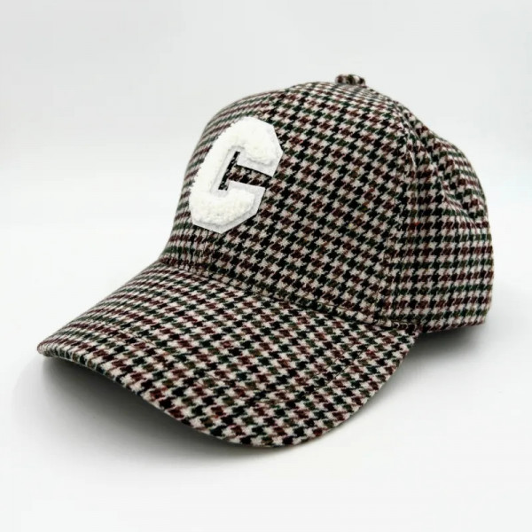 Casquette motifs pied de poule