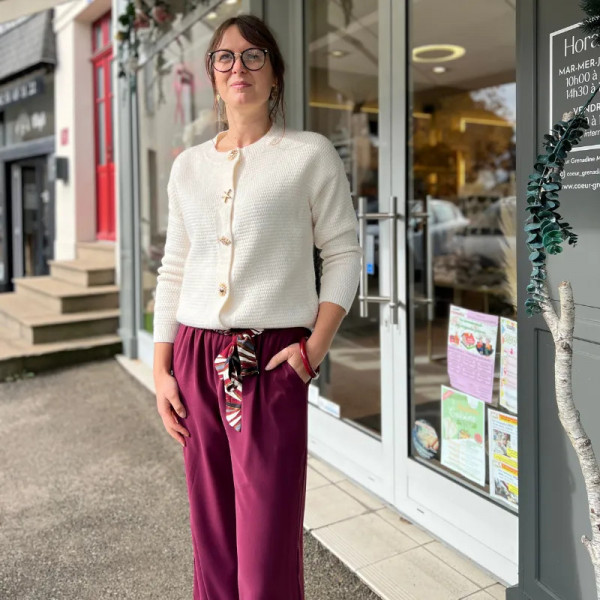 Gilet en mailles bordeaux