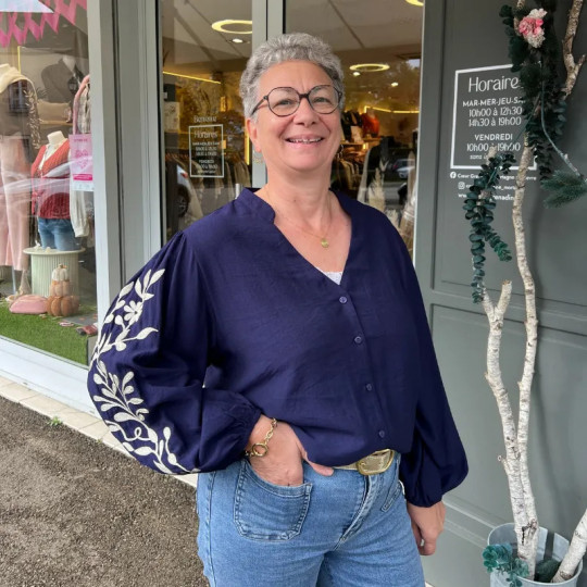 Chemise bohème bleu