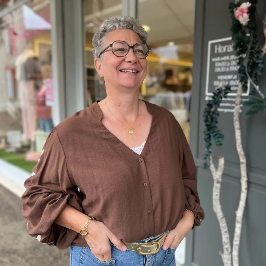 Chemise bohème marron