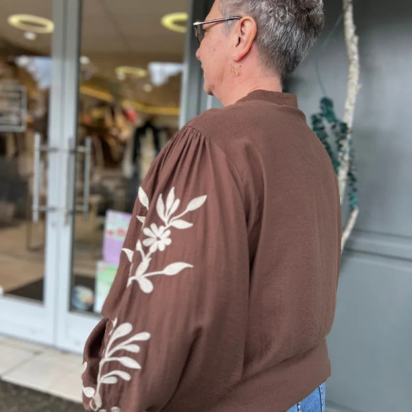 Chemise bohème marron