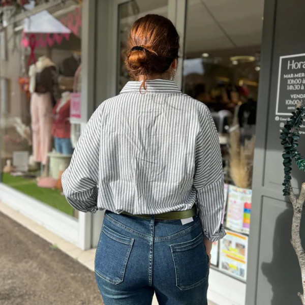 Chemise à rayures vert