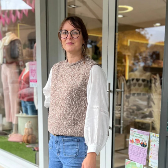 Pull sans manches marron