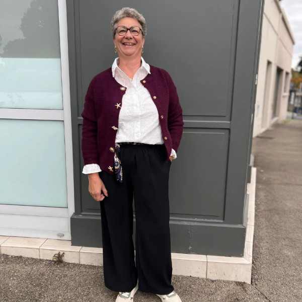 Pantalon fluide bordeaux