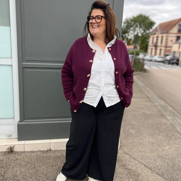 Pantalon fluide bordeaux