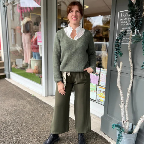 Pantalon fluide bordeaux