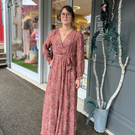 Robe longue motifs cachemire