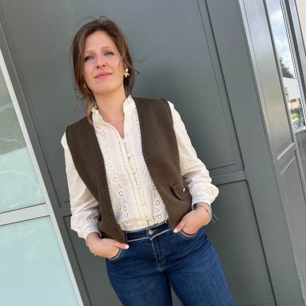 Chemise blanche col officier