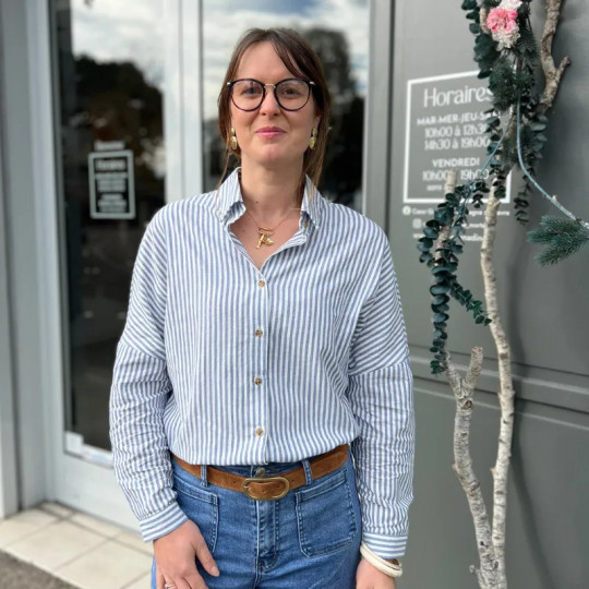 Chemise à rayures bleu