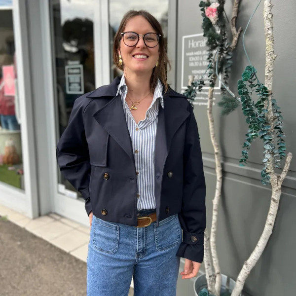 Chemise à rayures bleu