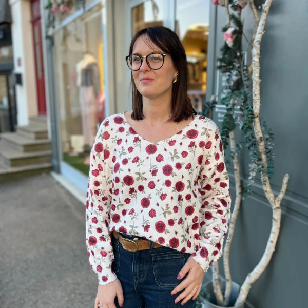 Pull motif fleur