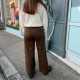 Pantalon large marron