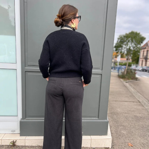 Pantalon large noir