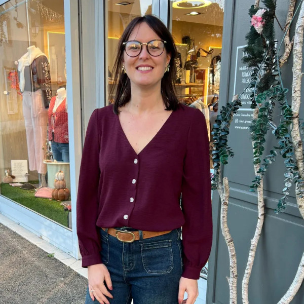 Blouse fluide bordeaux