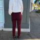 Pantalon cigarette femme bordeaux