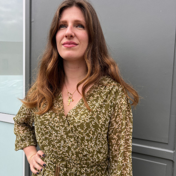 Robe longue fleurie verte