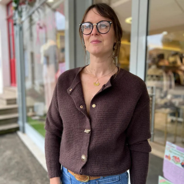 Gilet mailles marron