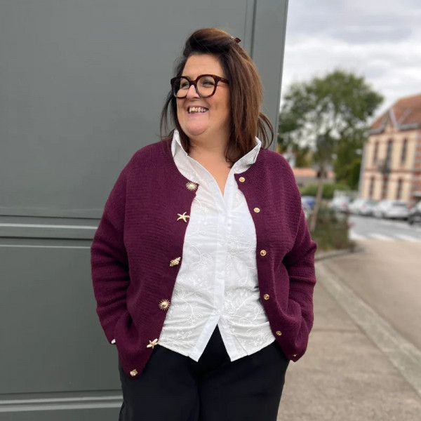 Gilet en mailles bordeaux