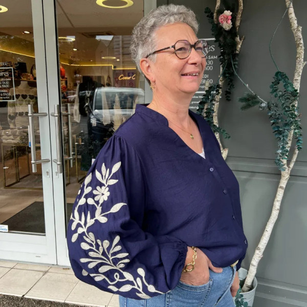 Chemise bohème bleu