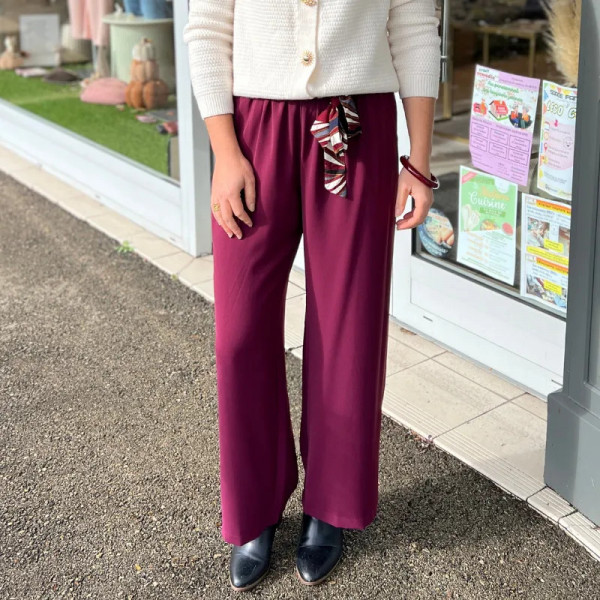 Pantalon fluide bordeaux