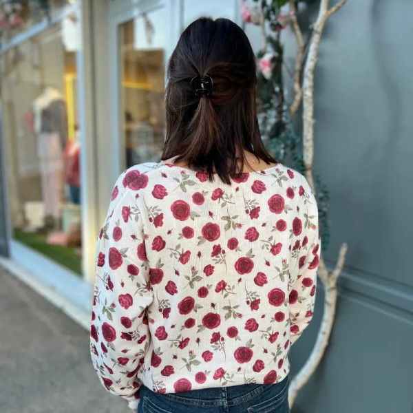 Pull motif fleur