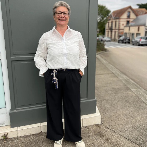 Pantalon fluide bleu marine