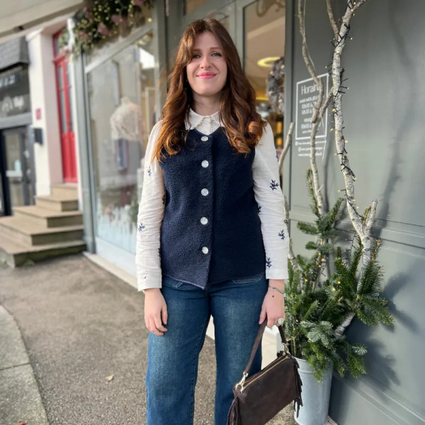 Gilet sans manches molleton polaire bleu marine