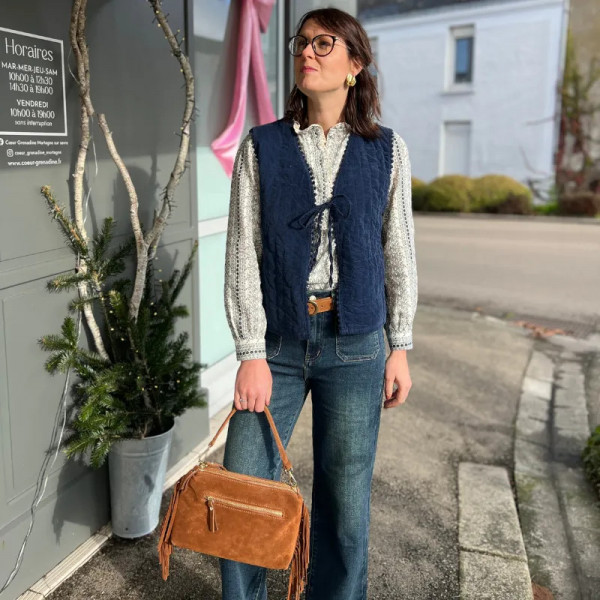 Chemise romantique bleue