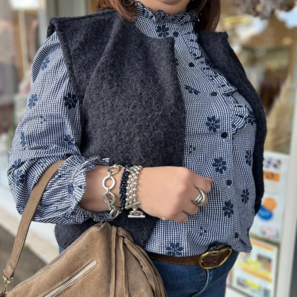 Gilet sans manches bordeaux laine bouillie