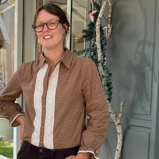 Chemise à carreaux marron